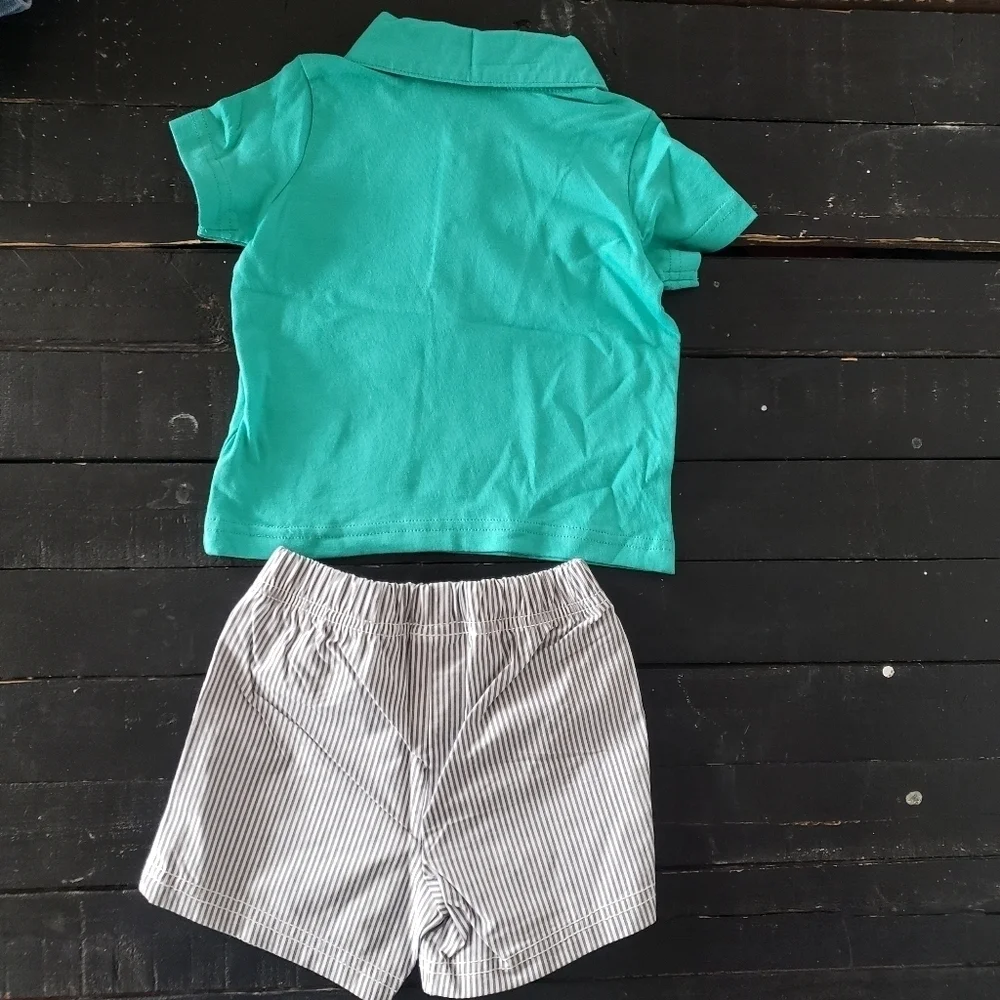 Simple Joys Carter's NWOT Baby Boy 6-9 Months Two Pieces Outfit Set Turtle Top